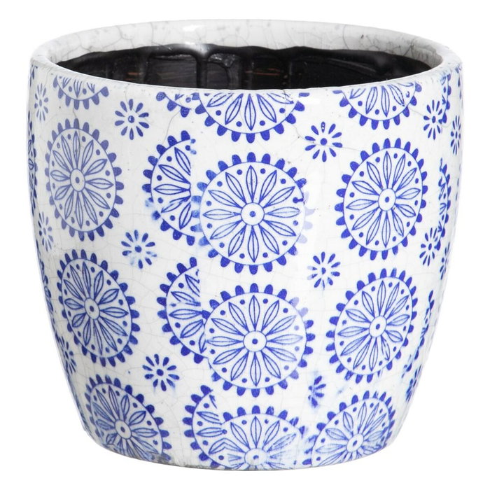 BigBuy Garden Set de deux cache-pots ronds en terre cuite bleu