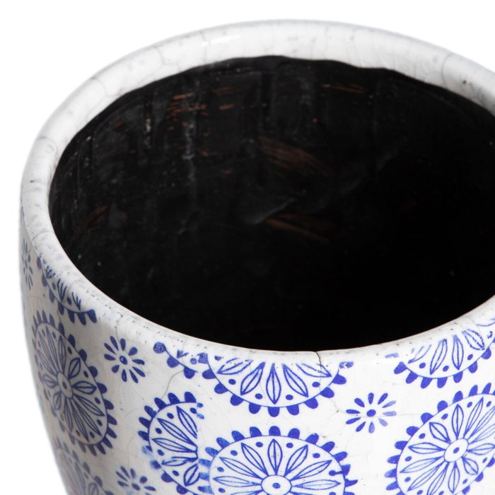 BigBuy Garden Set de deux cache-pots ronds en terre cuite bleu