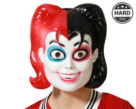 Masque Arlequina Blanc et Noir au Design Psychédélique