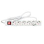 Rallonge 6 prises Schuko sans interrupteur TM Electron TMUAD506S Blanc 3680 W (1,5 m)