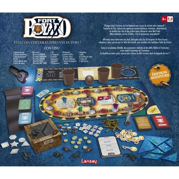 Lansay Jeu de Société Fort Boyard - Edition Aventure, Plateau Immersif avec Enigmes, Clés et Trésor, à Partir de 8 Ans, Pour 2 à 6 Joueurs