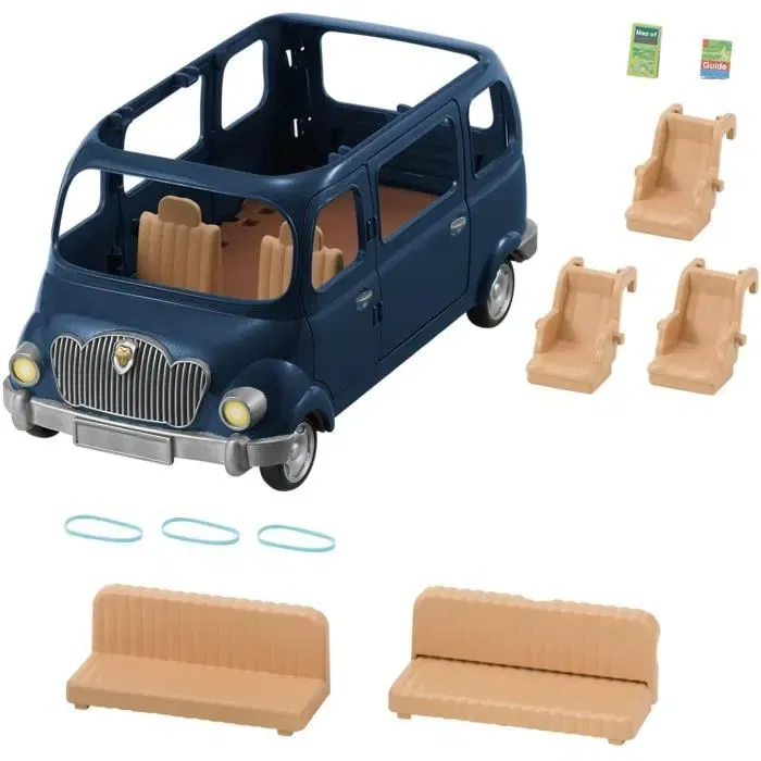 Sylvanian Families Monospace 7 Places - Voiture avec Portes Ouvrantes et Banquettes Transformables en Lit - Figurines Miniatures Sylvanian Families Monospace 7 Places - Voiture avec Portes Ouvrantes et Banquettes Transformables en Lit - Figurines Miniatures