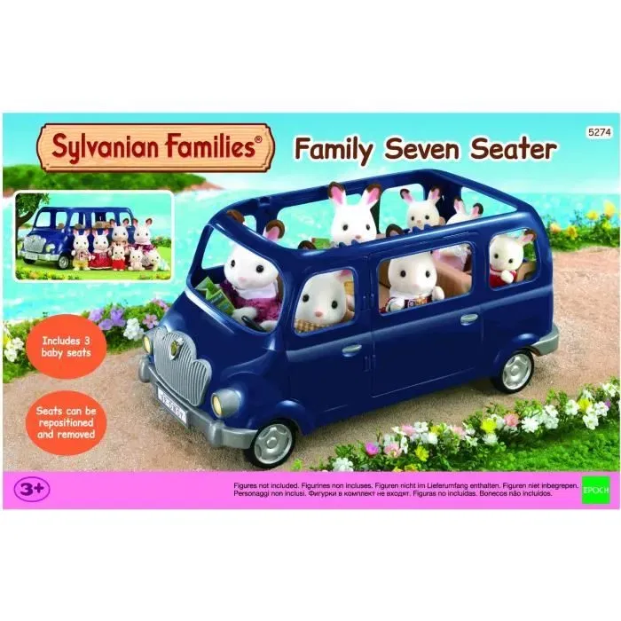Sylvanian Families Monospace 7 Places - Voiture avec Portes Ouvrantes et Banquettes Transformables en Lit - Figurines Miniatures Sylvanian Families Monospace 7 Places - Voiture avec Portes Ouvrantes et Banquettes Transformables en Lit - Figurines Miniatures