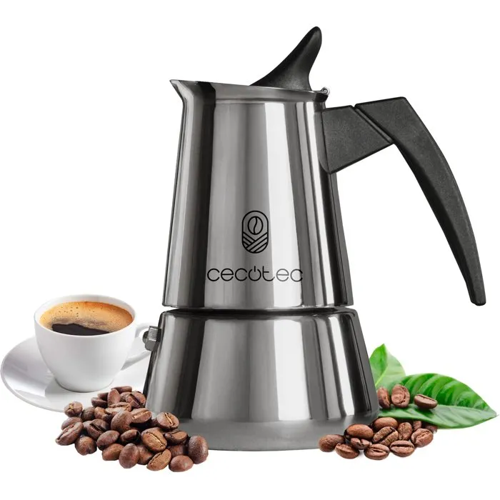 Cecotec Piccolina 900 Cafetière Italienne 450 ml, 10 tasses, Compatible Induction