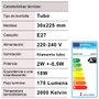 Home Deco Factory Ampoule Tube LED Filament Ambrée E27