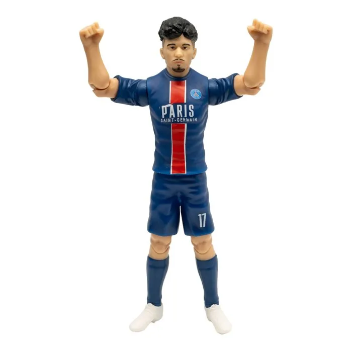 Megableu - Figurine articulée PSG Vitinha - Joueur Paris Saint-Germain - 20 cm - Ultra réaliste - Maillot 17 - Collection officielle