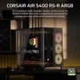 Corsair AIR 5400 RS-R - Boîtier PC Gamer Mid-Tower Noir avec Façade en Verre Trempé et 4 Ventilateurs ARGB à Rotor Inversé - Refroidissement Triple Chambre