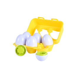 TACHAN Pack de 6 Œufs de Couleurs à Emboîtement - Jouet Éducatif pour Apprendre les Formes et Couleurs - Motricité Fine - À Partir de 1 An