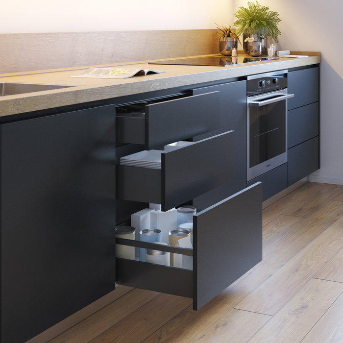 Emuca Kit Tiroir extérieur Vertex 450mm Gris anthracite Emuca Kit Tiroir extérieur Vertex 450mm Gris anthracite