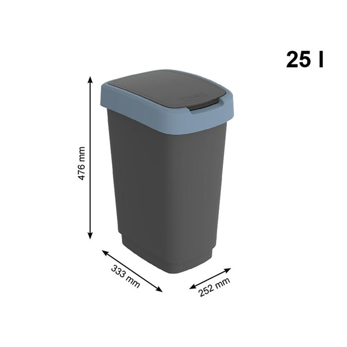 Poubelle Rotho Twist Blue Bleu Plastique 25 L