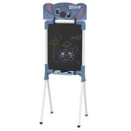 Chicos Pizarra Mini réversible 2 en 1 Stitch avec 17 accessoires, tableau noir et blanc pour enfants 37x32x98 cm