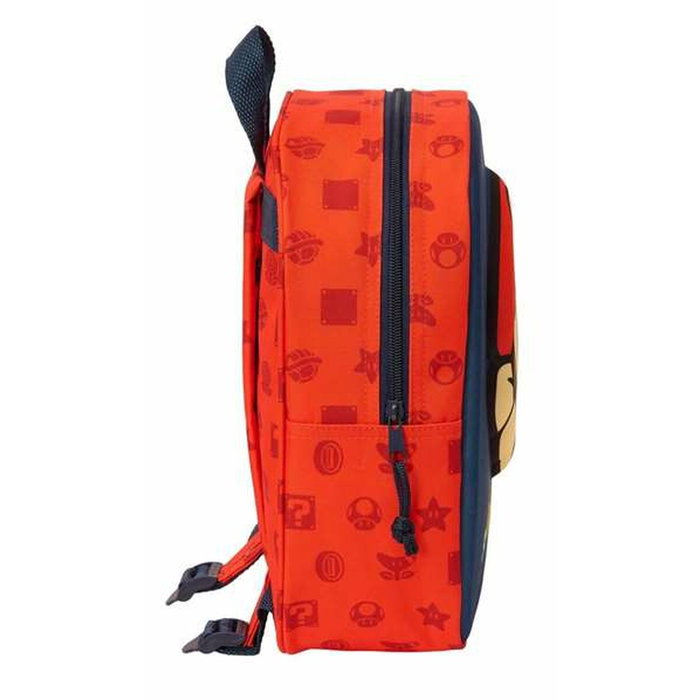 Safta Cartable Super Mario 3D Rouge et Bleu Marine 22x27x10cm