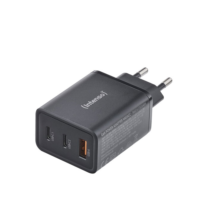 Intenso Chargeur mural GaN W65ACC 2x USB Type-C et 1x USB Type-A 65W Intenso Chargeur mural GaN W65ACC 2x USB Type-C et 1x USB Type-A 65W