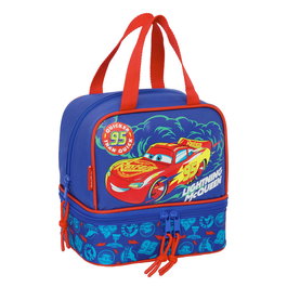 SAFTA Sac à déjeuner Cars Disney Pixar pour enfant, compartiment principal et inférieur, poignées et étiquette d'identification, 20x15x20 cm