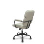 Chaise Opti518 Mécanisme d'inclinaison Cuir écologique Beige Piètement en métal noir Accoudoirs fixes Sans appui-tête Roulettes en nylon 50 mm