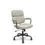 Chaise Opti518 Mécanisme d'inclinaison Cuir écologique Beige Piètement en métal noir Accoudoirs fixes Sans appui-tête Roulettes en nylon 50 mm