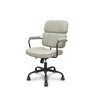 Chaise Opti518 Mécanisme d'inclinaison Cuir écologique Beige Piètement en métal noir Accoudoirs fixes Sans appui-tête Roulettes en nylon 50 mm