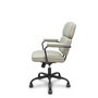 Chaise Opti518 Mécanisme d'inclinaison Cuir écologique Beige Piètement en métal noir Accoudoirs fixes Sans appui-tête Roulettes en nylon 50 mm