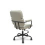 Chaise Opti518 Mécanisme d'inclinaison Cuir écologique Beige Piètement en métal noir Accoudoirs fixes Sans appui-tête Roulettes en nylon 50 mm