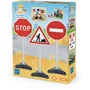 Ecoiffier TP 476 - 3 Panneaux de Signalisation Grandeur Nature pour Travaux avec Sardines - Dès 18 Mois - Origine France Garantie
