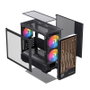 Einarex PM400 Boîtier PC Gaming micro-ATX Semitorre avec Ventilateurs RGB Noir et Panneau en Verre Trempé