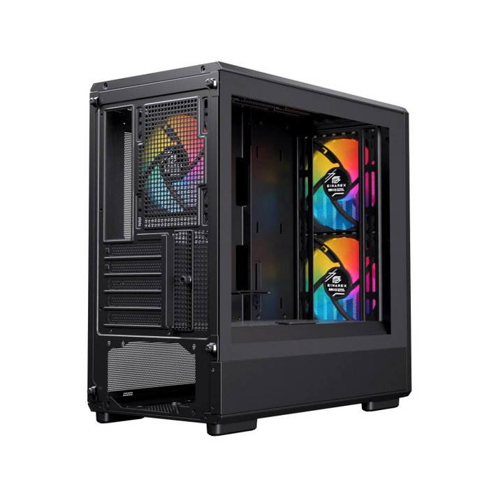 Einarex PM400 Boîtier PC Gaming micro-ATX Semitorre avec Ventilateurs RGB Noir et Panneau en Verre Trempé Einarex PM400 Boîtier PC Gaming micro-ATX Semitorre avec Ventilateurs RGB Noir et Panneau en Verre Trempé