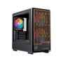 Einarex PM400 Boîtier PC Gaming micro-ATX Semitorre avec Ventilateurs RGB Noir et Panneau en Verre Trempé