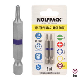 WOLFPACK LINEA PROFESIONAL Embout pour vis long Torx T-15