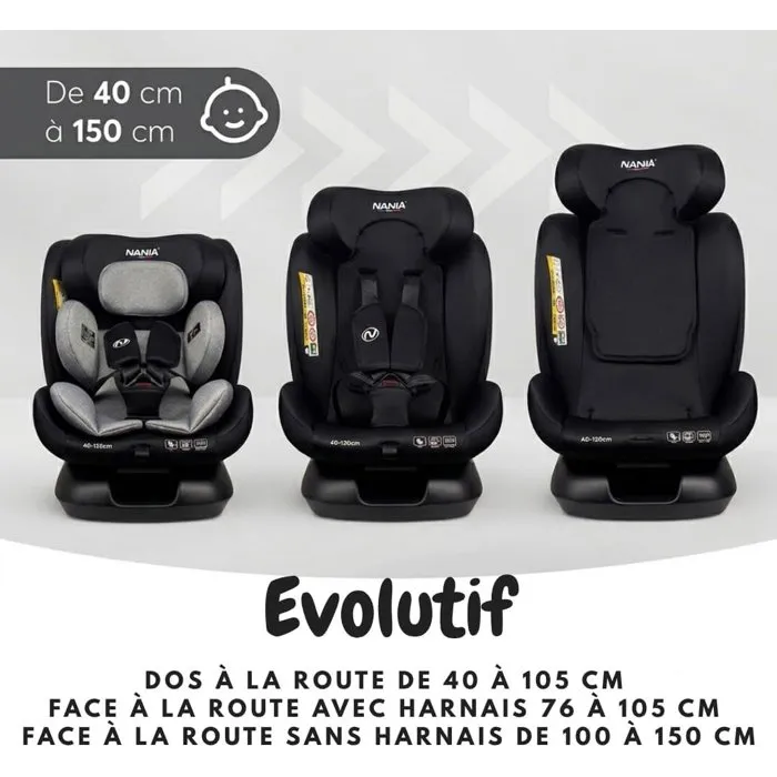 Nania Prato Evol Siège Auto Enfant 40-150 cm I-Size Inclinable