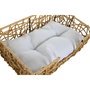Lit pour animal domestique Home ESPRIT Blanc Marron Clair Métal rotin synthétique 50 x 35 x 14 cm (2 Pièces)