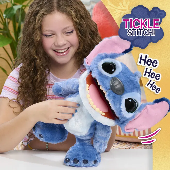 Disney Ultimate Stitch - Peluche interactive Stitch 43 cm avec plus de 100 sons et réactions en Tantalog, toucher nez/langue/ventre, danse, chante, pour enfants 5 ans et plus