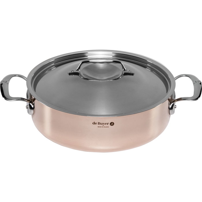 De Buyer Prima Matera Casserole basse 28 cm en cuivre et acier inoxydable De Buyer Prima Matera Casserole basse 28 cm en cuivre et acier inoxydable