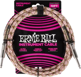 Ernie Ball Câble d'instrument tressé Jack-Jack 3 m - Emerald Argyle