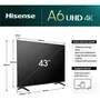 Hisense 43A6N TV LED 43" 4K UHD 3840x2160 60Hz HDR10+ Smart TV 3x HDMI
