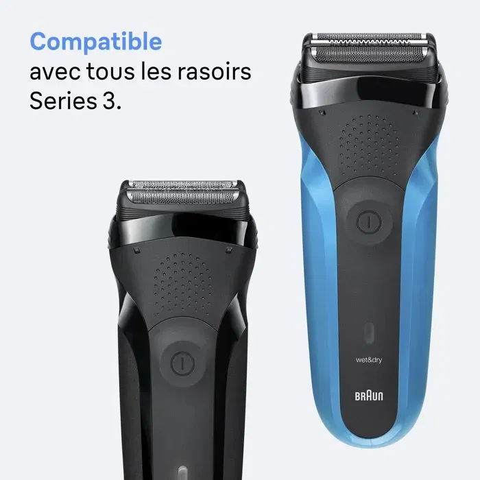 Braun Series 3 Tête de Rasoir - 2 Grilles - Compatible Rasoirs Braun Series 3 - Fabriquée en Allemagne