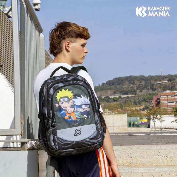 Karactermania Mochila Naruto Run Plus Fan Kid Sac à dos avec compartiments et port USB - Dimensions 44x34x21 cm