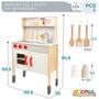 Woomax Cuisine jouet en bois électrique avec vitroceramique, four et accessoires, 59.5 x 30 x 94.5 cm
