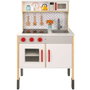 Woomax Cuisine jouet en bois électrique avec vitroceramique, four et accessoires, 59.5 x 30 x 94.5 cm