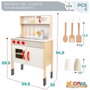 Woomax Cuisine jouet en bois électrique avec vitroceramique, four et accessoires, 59.5 x 30 x 94.5 cm