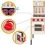 Woomax Cuisine jouet en bois électrique avec vitroceramique, four et accessoires, 59.5 x 30 x 94.5 cm