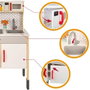 Woomax Cuisine jouet en bois électrique avec vitroceramique, four et accessoires, 59.5 x 30 x 94.5 cm