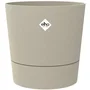 ELHO - Foss Rond 43 - Pot de fleur rond pour extérieur, 39 L, Ø 43 x H 43 cm, couleur beige, en plastique 100% recyclé