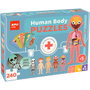 APLI KIDS Puzzle Corps Humain 240 Pièces avec 5 Puzzles et Fiches Multilingues - Brillant dans le Noir - Réf. 19438
