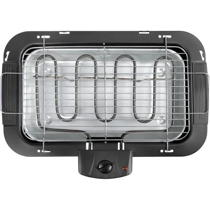 Livoo DOM506 Barbecue électrique sur pieds 2 en 1, 2200W, Thermostat ajustable, 2 hauteurs, utilisation intérieure