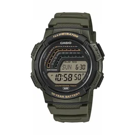 Casio WS-1800 Montre digitale mixte verte à quartz avec timer et heure universelle, résistante pour le sport et le voyage