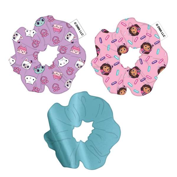 Gabby's Dollhouse Accessoires pour Cheveux avec Coleteurs en Tissu - Lot de 3 Pièces - Dimensions 8.9 x 13.5 x派 3.0 cm - Âge Recommandé 36 Mois - Rose