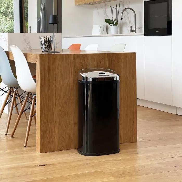 Kitchen Move Poubelle de cuisine automatique avec capteur sensoriel, 42 litres, couleur noir, LARGO