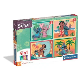 Clementoni Puzzle 4 en 1 Stitch Dessins Animés - 4 Puzzles Progressifs (12, 16, 20, 24 Pièces) pour Enfants à Partir de 3 Ans