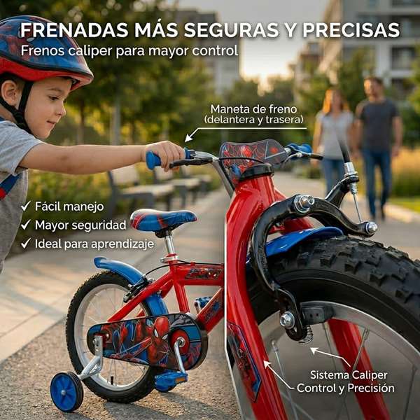 Huffy Bicicleta Spiderman Vélo pour Enfant 16" - De 5 à 8 Ans