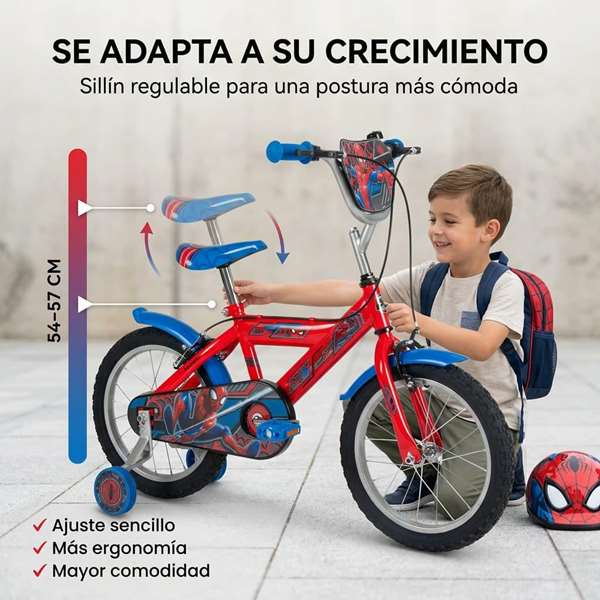 Huffy Bicicleta Spiderman Vélo pour Enfant 16" - De 5 à 8 Ans